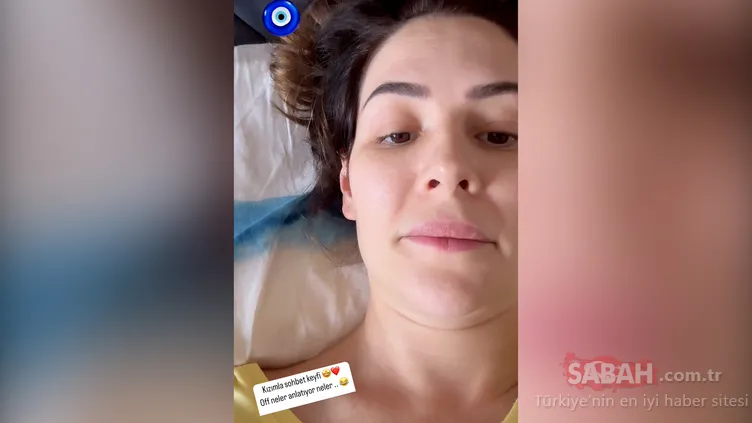 Berk Oktay’la evli olan ünlü oyuncu Yıldız Çağrı Atiksoy, minik kızıyla paylaşım yaptı! Yıldız Çağrı Atiksoy kızını nazar boncuğuyla paylaştı!