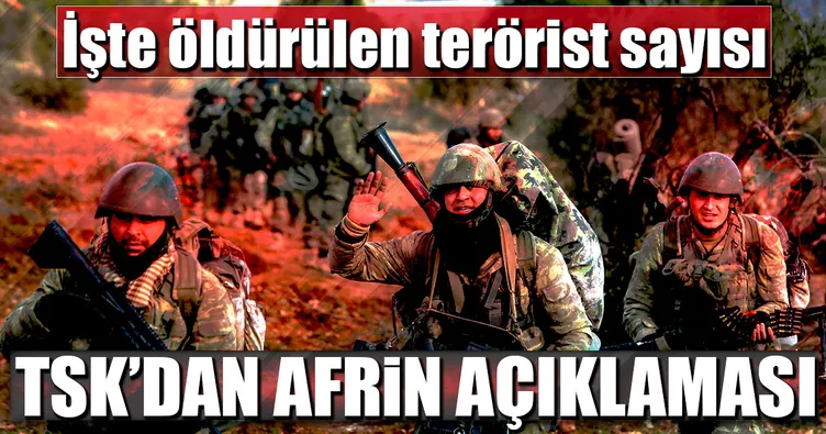 TSK’dan Afrin açıklaması