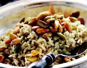 Antep fıstıklı Yeşil Pilav