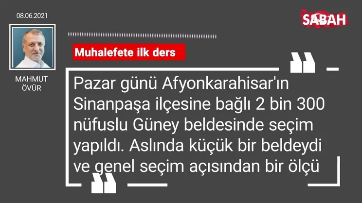 Mahmut Övür | Muhalefete ilk ders