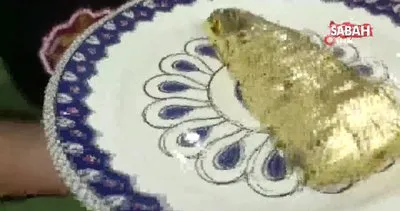 Bursa’da imal edilen altın kaplamalı baklavanın dilimini 550 liradan satılıyor | Video