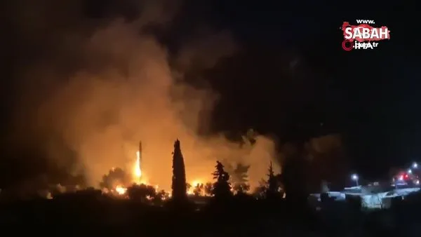 Yunanistan'ın Sisam Adası'ndaki göçmen kampında yangın | Video