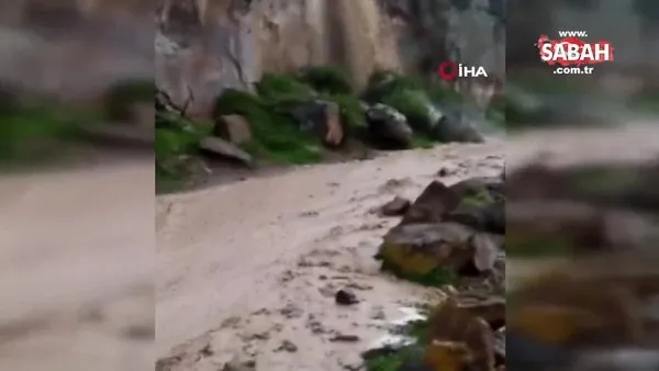 Kayseri'de etkili olan sağanak yağış bazı bölgelerde sele neden oldu | Video