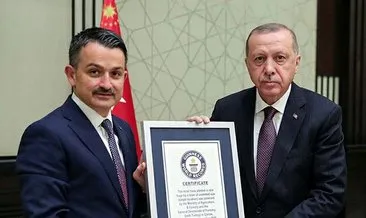 En fazla fidan dikme rekoru Başkan Erdoğan’a