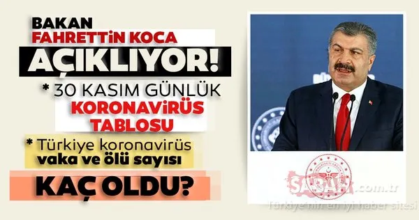 bakan koca son dakika duyurdu 30 kasim korona tablosu turkiye de corona virusu vaka sayisi olu sayisi kac saglik bakanligi bugunku korona vaka sayisi galeri turkiye