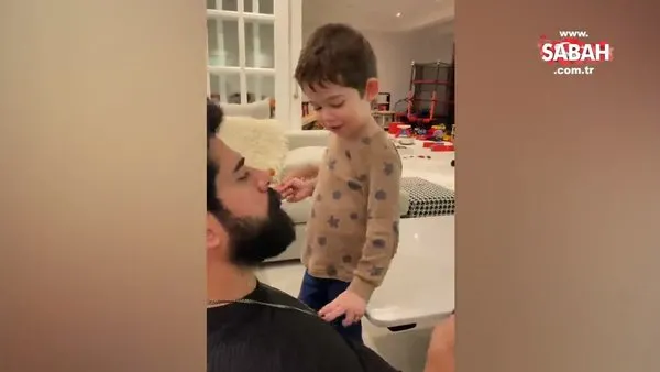 Burak Özçivit ile Fahriye Evcen'in oğlu Karan babasına şarkı söyledi! Minik Karan'ın sevimli hallerine beğeni yağdı! | Video