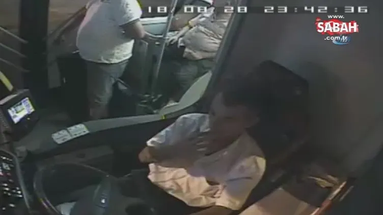 Halk otobüsünde dehşet anları kamerada