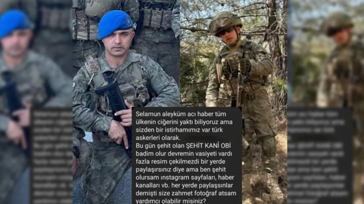 SON DAKİKA… Ordulu şehit Uzman Çavuş Kani Obi'nin vasiyeti ortaya çıktı: Şehit olursam fotoğraflarım her yerde paylaşılsın