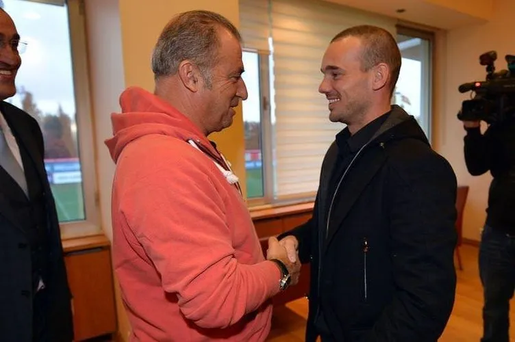 Sneijder ile Fatih Terim yan yana