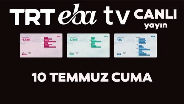 TRT EBA TV izle! (10 Temmuz Cuma) Ortaokul, İlkokul, Lise dersleri 'Uzaktan Eğitim' canlı yayın | Video