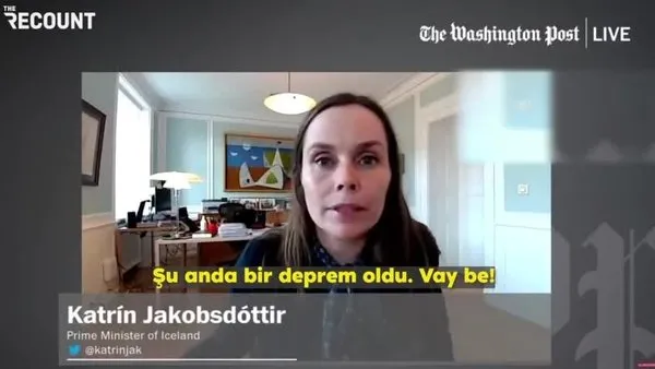 İzlanda Başbakanı Katrin Jakobsdottir canlı yayında depreme yakalandı | Video