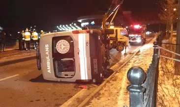 Kırşehir’de kaza: ambulans devrildi