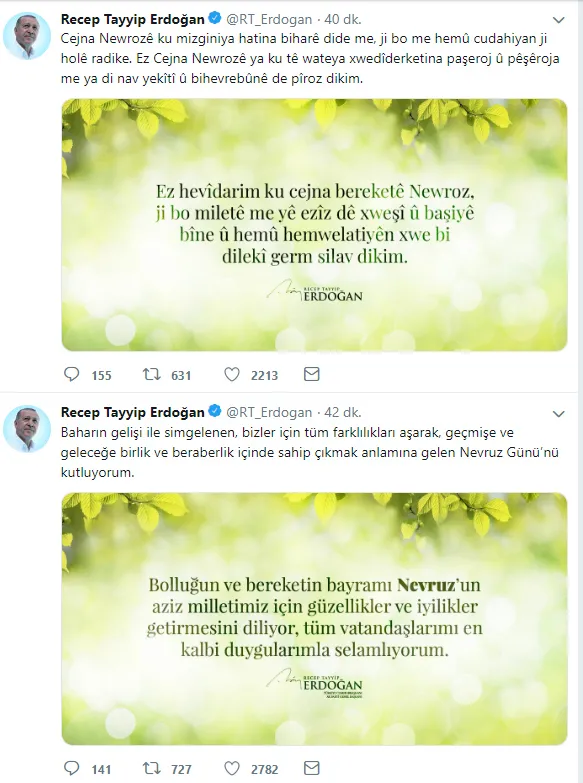baskan erdogan dan turkce ve kurtce