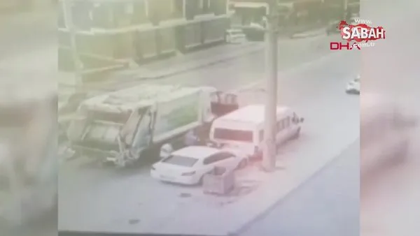 İzmir'da temizlik görevlisinin ölümden döndüğü kaza güvenlik kamerasında