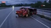 Çorum’da otomobil bariyerlere çarptı: 2 yaralı