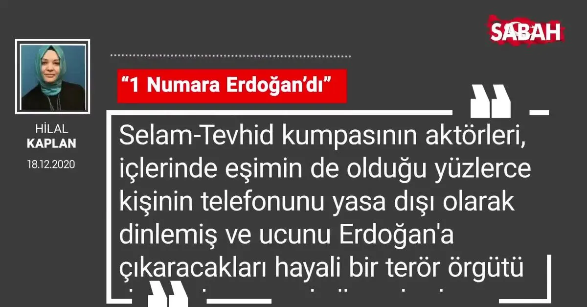 Hilal Kaplan 1 Numara Erdogan Di