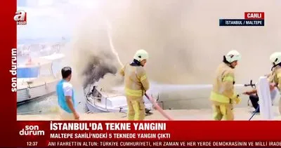 SON DAKİKA: İstanbul Maltepe’de 8 teknede yangın! Olay yerinden canlı yayınla ilk görüntüler...