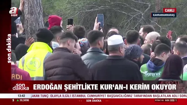 Başkan Erdoğan, Kahramanmaraş'taki şehitlikte Kur'an-ı Kerim okudu | Video