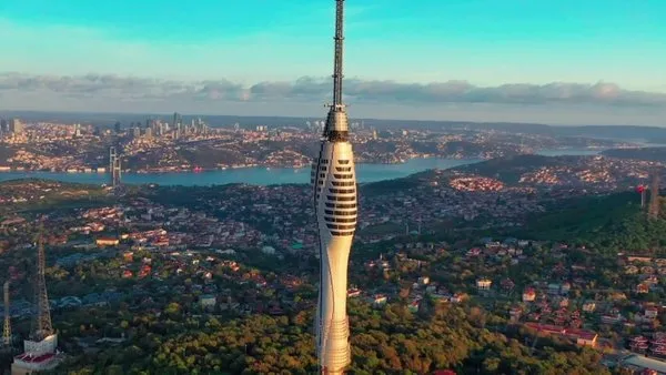 Yayına başlanan Çamlıca Kulesi havadan görüntülendi