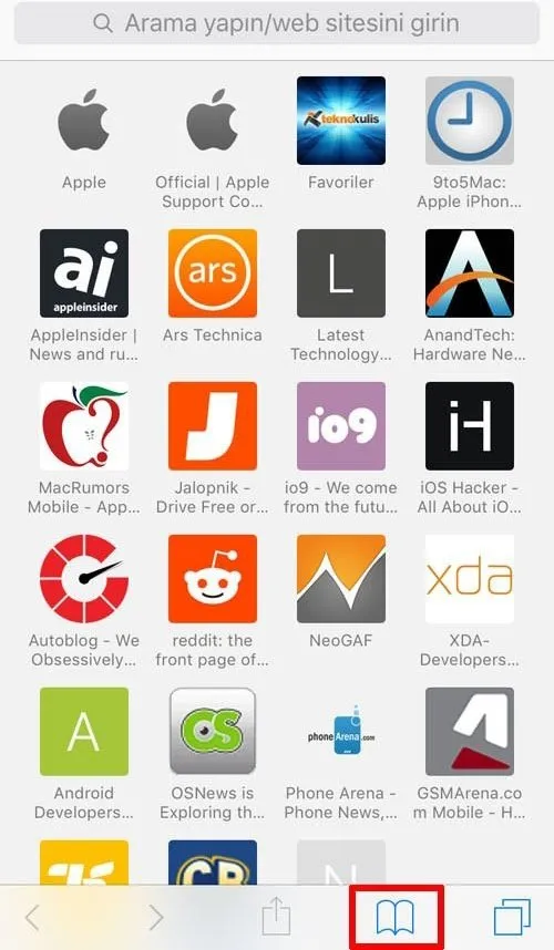 iPhone Safari'de Favoriler nasıl gizlenir?