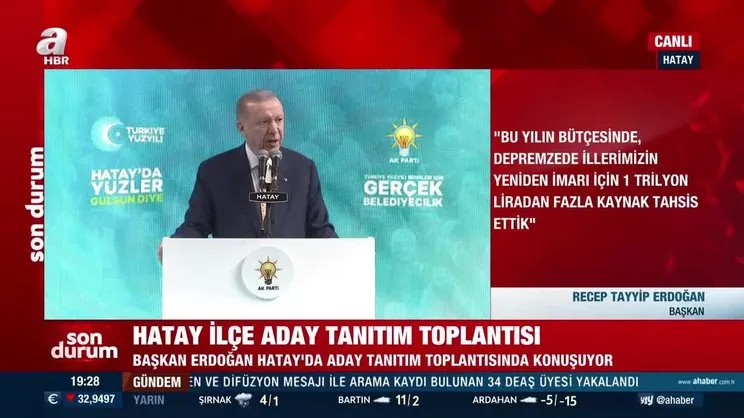 Başkan Erdoğan Hatay ilçe adaylarını tanıttı