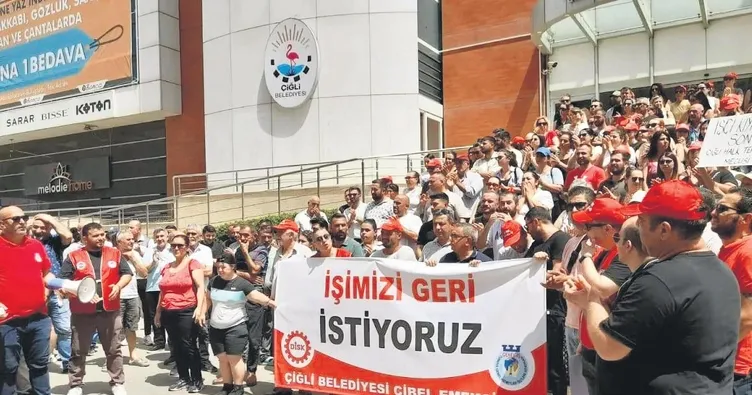 Çiğli Belediyesi önünde direniş