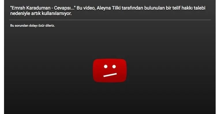 Aleyna Tilki’nin ’Cevapsız Çınlama’ şarkısı telif nedeniyle Youtube’den kaldırıldı