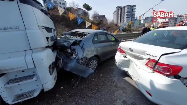 Samsun'da zincirleme trafik kazası: 1'i polis 3 yaralı | Video