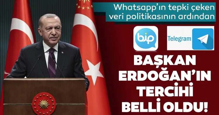 WhatsApp'ın tepki çeken veri politikasının ardından Başkan Erdoğan BİP ve Telegram'a katıldı