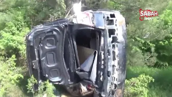 İspir’de otomobil şarampole yuvarlandı: 1 ölü, 2 yaralı | Video