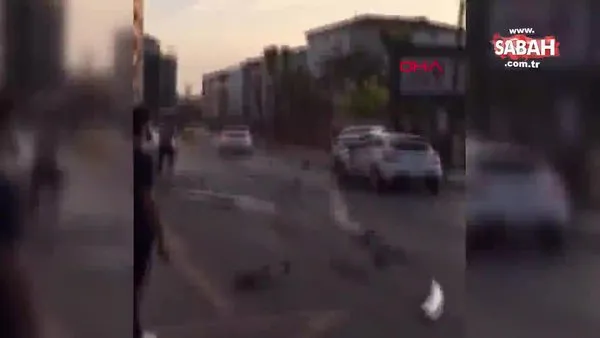 İstanbul'daki drift dehşeti kamerada! Otomobili vatandaşların üzerine sürdü