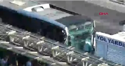 SON DAKİKA: İstanbul’da metrobüs durağında kaza! Olay yerinden ilk görüntüler...