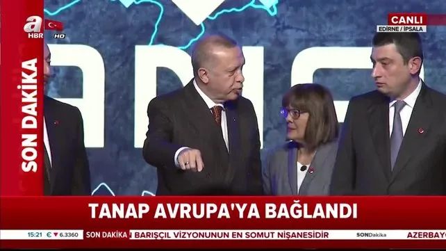 Cumhurbaşkanı Erdoğan, tarihi proje TANAP'ta Avrupa'ya ilk gaz akışını başlattı
