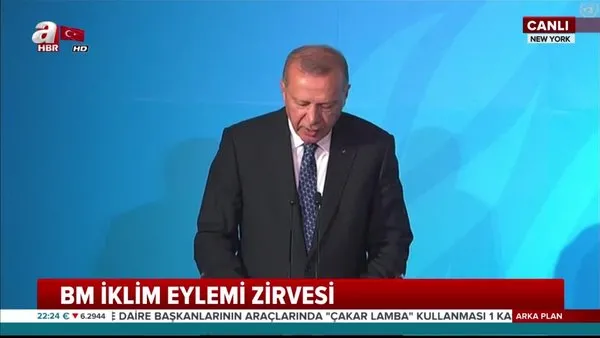 Başkan Erdoğan'dan BM İklim Eylemi Zirvesi'nde önemli açıklamalar