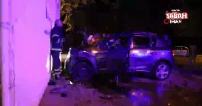 Edirne’de kontrolden çıkan otomobil duvara çarptı: 1 yaralı | Video