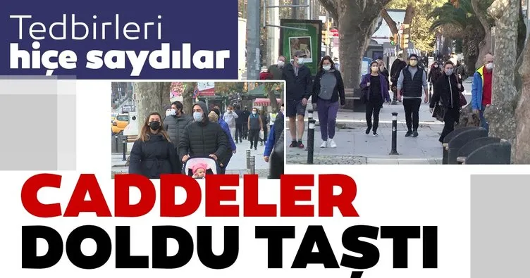 İstanbul’da corona virüs kısıtlaması hiçe sayıldı! Bağdat Caddesi doldu taştı
