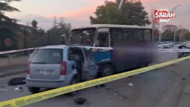 Ankara'da otomobil ile minibüs çarpıştı: 1 ölü, 14 yaralı