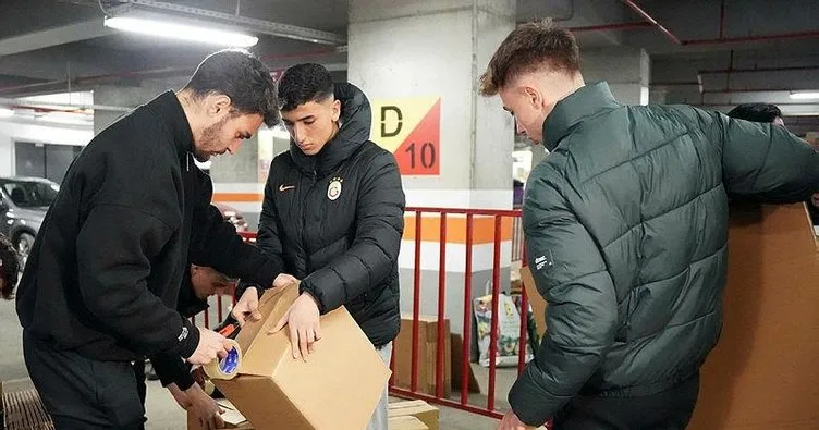 Galatasaraylı futbolcular, çalışmalara yardım etti