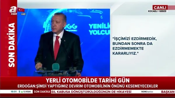 Cumhurbaşkanı Erdoğan yerli otomobili tanıttı