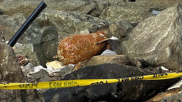 Rize’de sahil kenarında patlamamış ‘su altı bombası’ bulundu!