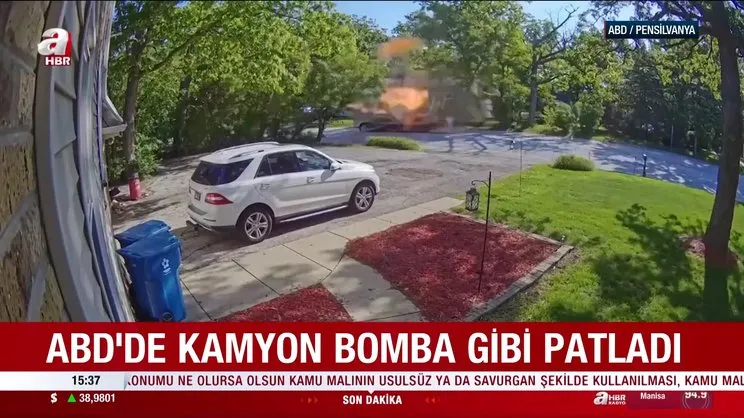 ABD'de korku dolu anlar! Propan tankı taşıyan kamyon böyle patladı | Video