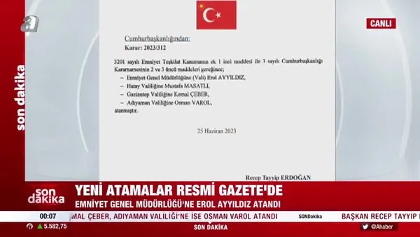 Atama kararları Resmi Gazete'de yayımlandı | Video