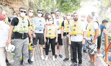 Tarsus Şelalesi’nde rafting keyfi