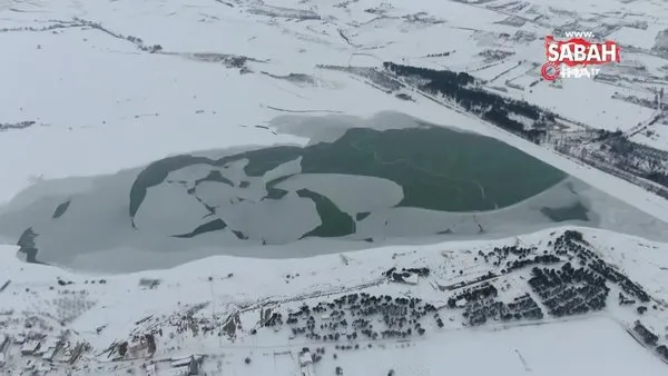 Dondurucu soğuklar nedeni ile Cip Baraj Gölü buz tuttu | Video