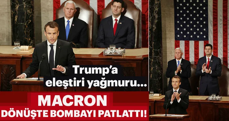 Macron ABD Kongresi’nde Trump’ı eleştirdi