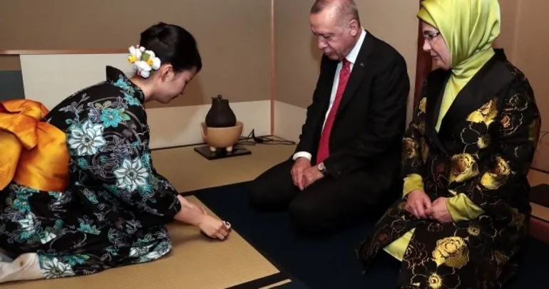 Cumhurbaşkanı Erdoğan Japonya'da! Çay seremonisine katıldı