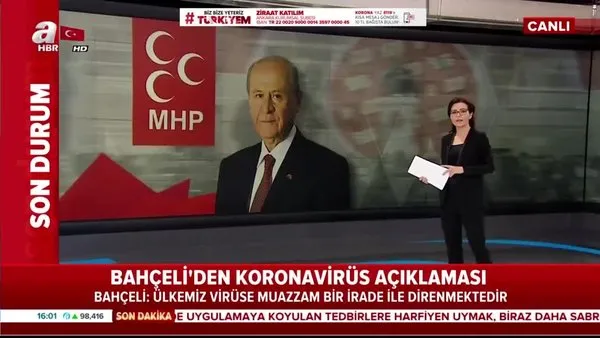 Son dakika: MHP Lideri Devlet Bahçeli'den flaş corona virüsü açıklaması | Video