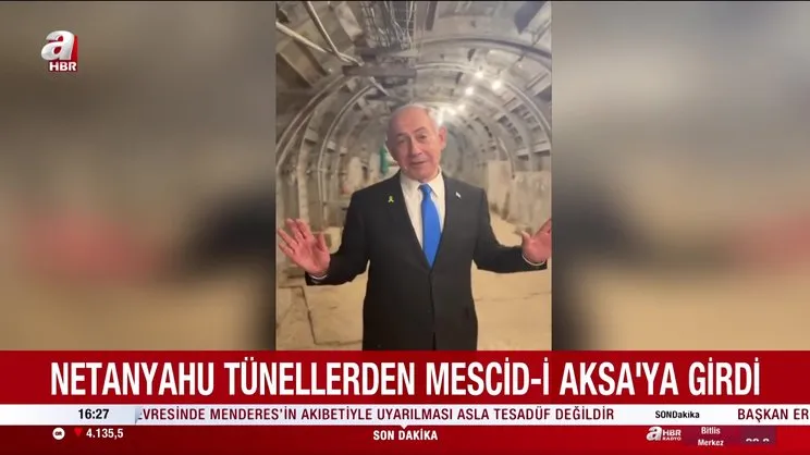 Netanyahu, tünellerden Mescid-i Aksa'ya girdi,