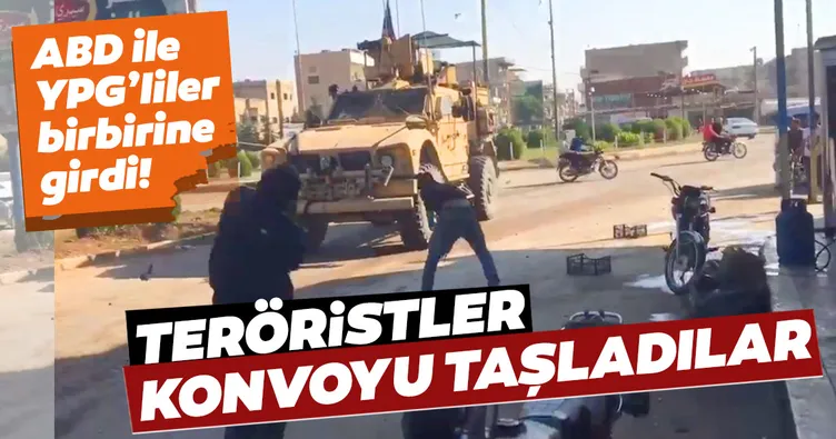 Kamışlı'da YPG'liler Amerikan askerlerini taşladı