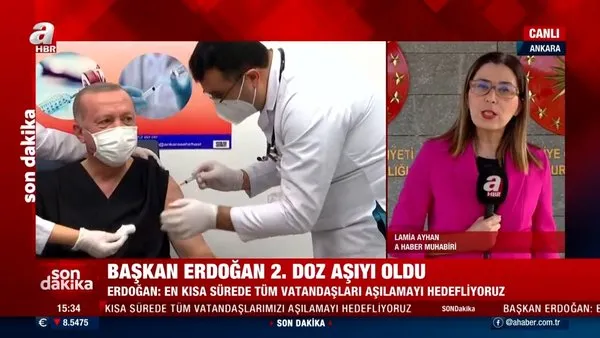 SON DAKİKA: Cumhurbaşkanı Erdoğan, ikinci doz koronavirüs aşısını yaptırdı | Video